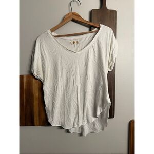 Hollister cotton white t-shirt high low hem size Small